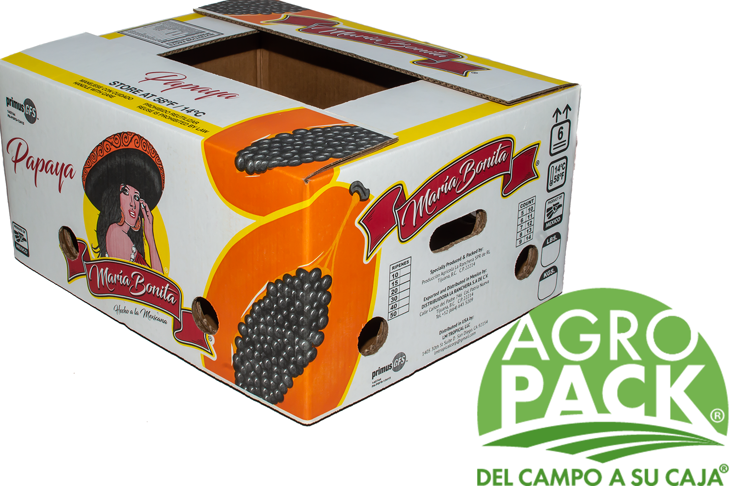 Caja de papaya