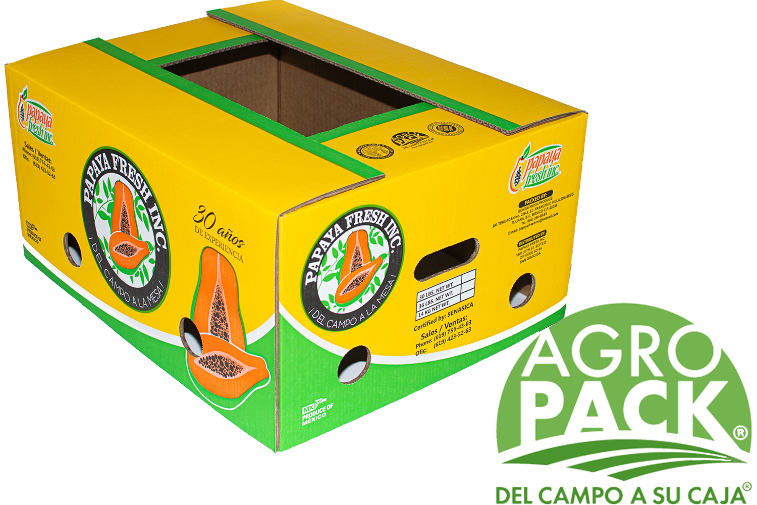 Caja de papaya